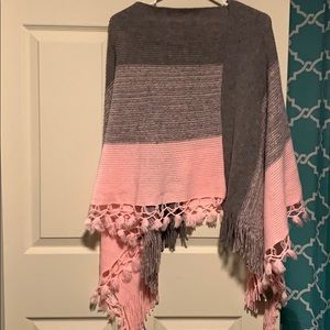 Pink and grey shawl